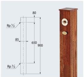 木製エコ水栓柱